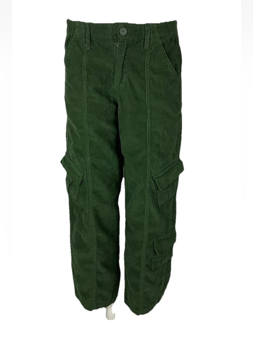 Angel Kiss Sz 29 Corduroy Wide Leg Cargo Pants Green Grunge 90's Look Casual